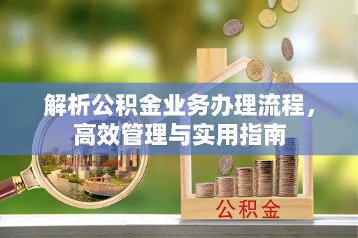 新津解析公积金业务办理流程，高效管理与实用指南